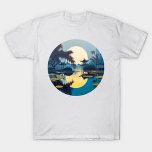 Illustration Japanese landscape & traditional home exterior painting T-Shirt